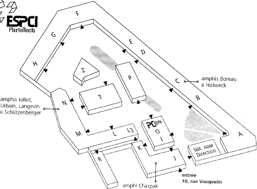 Plan intérieur de l'ESPCI